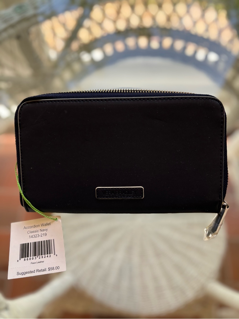 NWT Vera Bradley Classic Navy Accordion Wallet
